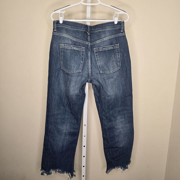 Free People We The Free Size 28 Raw Chewed Hem Distressed Button Fly Denim Jeans - Picture 2 of 15
